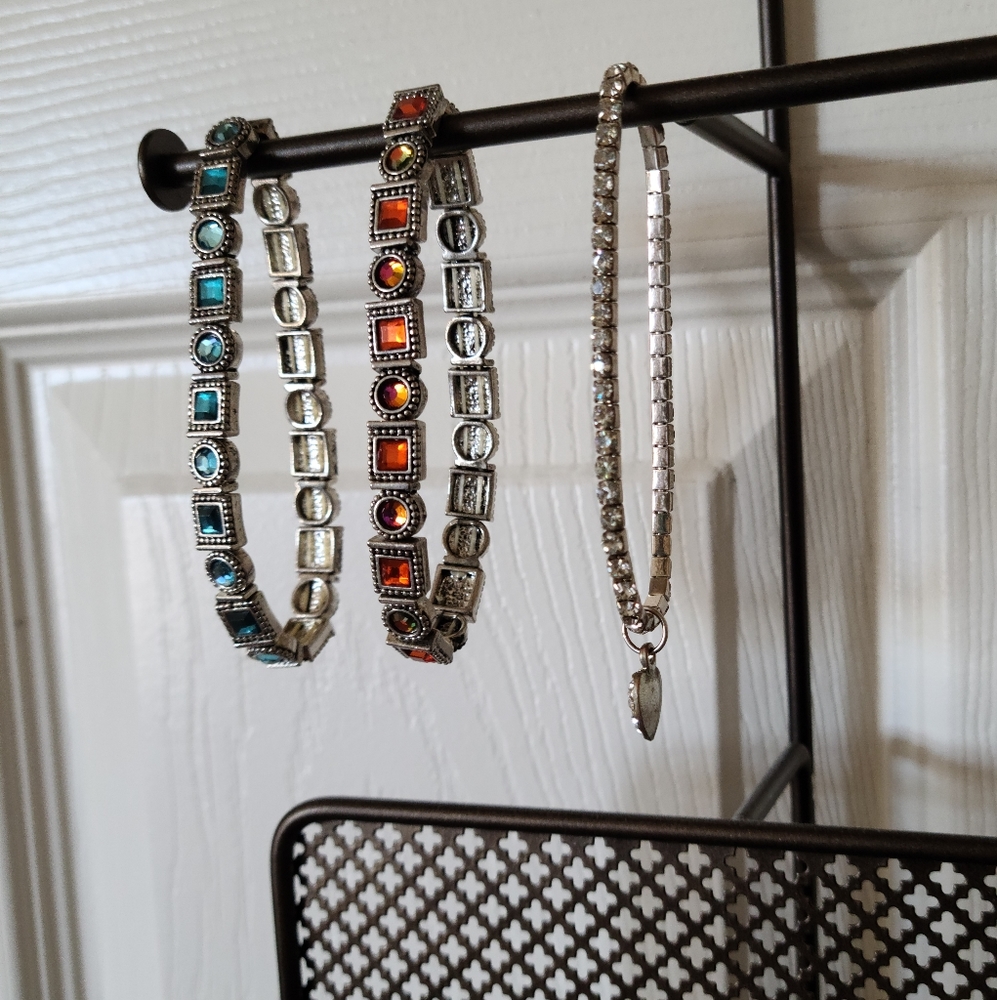 Lot of Three Jeweled Stretch Bracelets